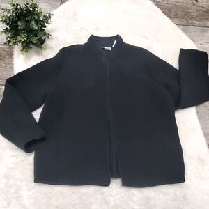 Chico's Black Gauzy Silk Jacket with Magnetic Closure, Chico's Size 2 - …